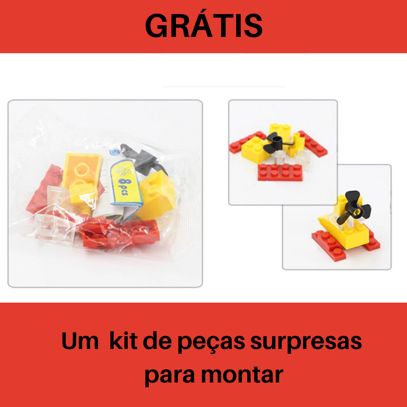 Nova Caneca tipo Lego com bloquinhos de encaixe + Peças para montar