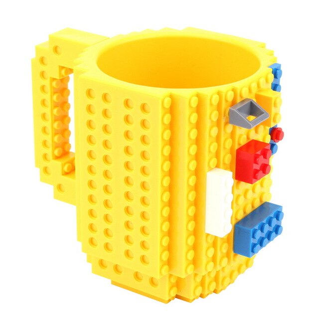 Nova Caneca tipo Lego com bloquinhos de encaixe + Peças para montar