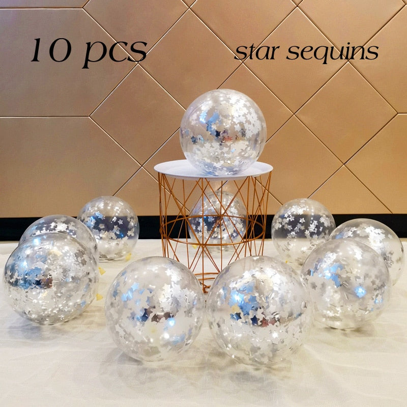 Balões em Latex para Festas e Eventos , com "Confetes" e "Estrelas" no seu interior -  CONFIRA !