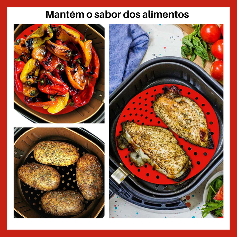 Tapete prático de silicone antiaderente - Não Gruda ! Reciclável ! Protege sua Air Fryer