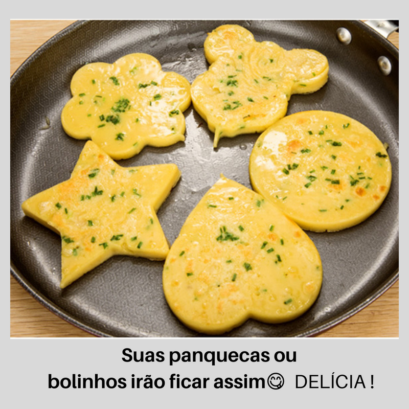 Formas divertidas para ovos, panquecas, bolinhos , tapiocas e muito mais !