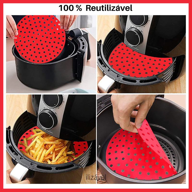 Tapete prático de silicone antiaderente - Não Gruda ! Reciclável ! Protege sua Air Fryer